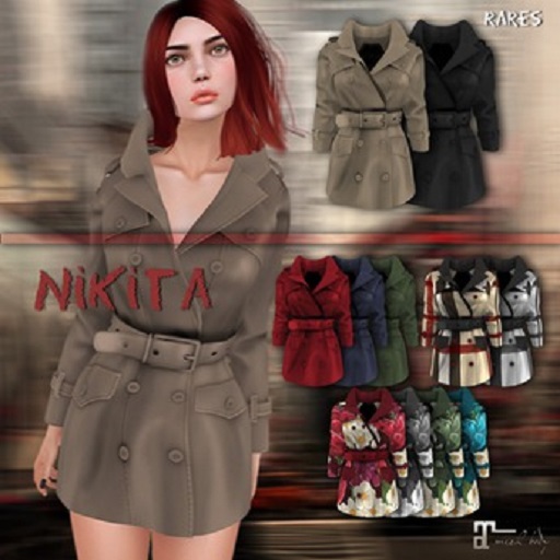 :V.e. Nikita Short Trench Floral Red COMMON