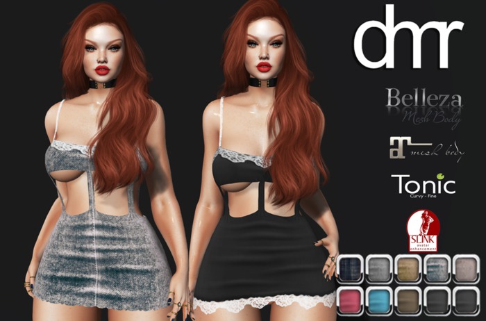 [DR] Mini Dress JS 02 HUD 10 COLORS ::MESH::