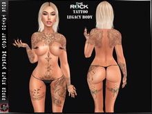  Rock Tattoo Legacy - Mandala Black Roses ( Full Body ) 