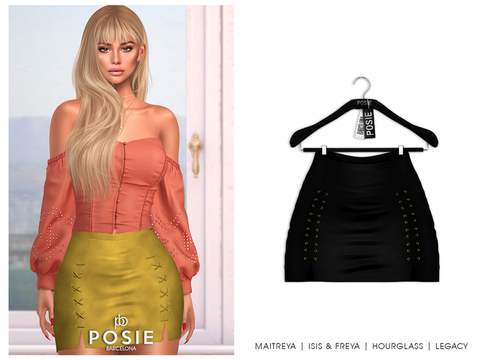 POSIE - Sasha Mini Suede Skirt .ONYX