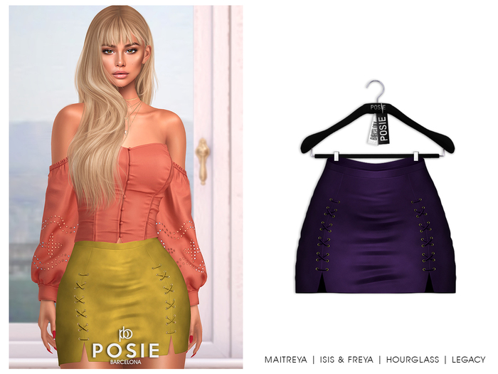 POSIE - Sasha Mini Suede Skirt .EGGPLANT