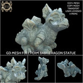 GD MESH FULL PERM BABY DRAGON STATUE
