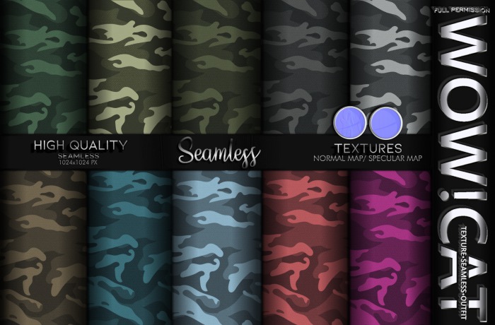 TEXTURE WOW!CAT SEAMLESS CAMOUFLAGE FULL PERM PACK 08
