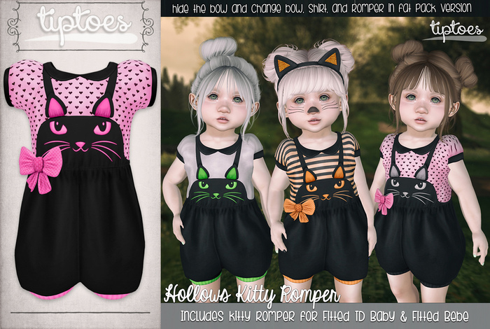 . tiptoes - Hallows Kitty Romper - Pink