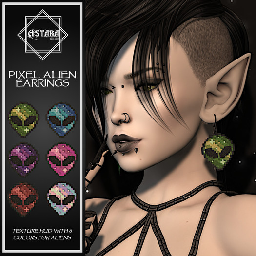 Astara - Pixel Alien Earrings