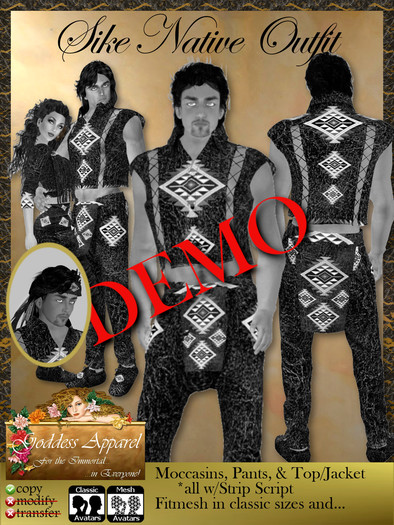 *Goddess* Sike Native American Mesh Outfit DEMOS