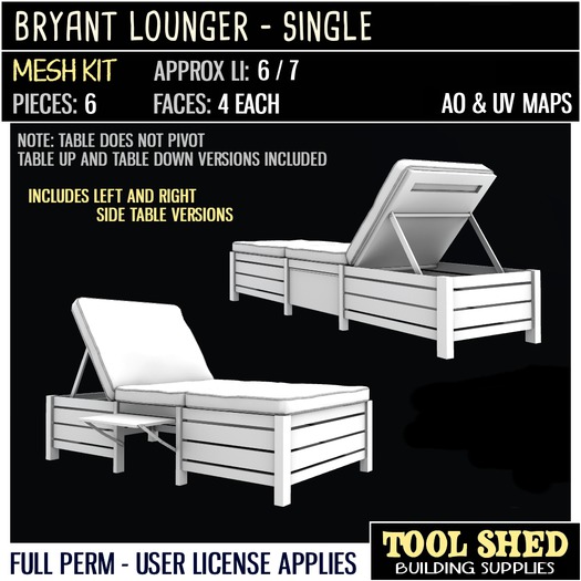 Tool Shed - Bryant Lounger - Single Mesh Kit