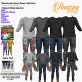AmAzInG CrEaTiOnS Men Sweater Jeans Boots Outfit (10) ( Ripped)