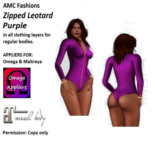AMC Leotard Zipped Purple