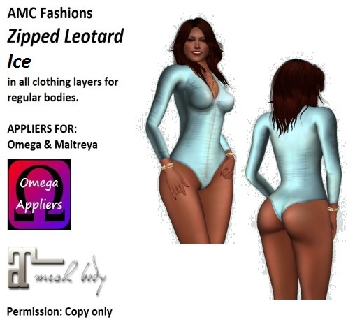 AMC Leotard Zipped Blue Ice