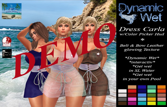 ~DF~DEMO Dynamic Wet Dress Carla w/Hud