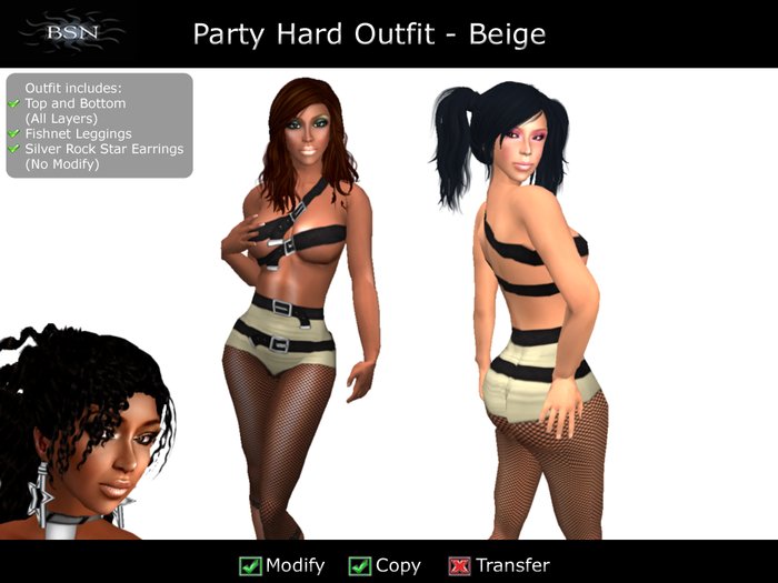 BSN Party Hard Outfit - Beige