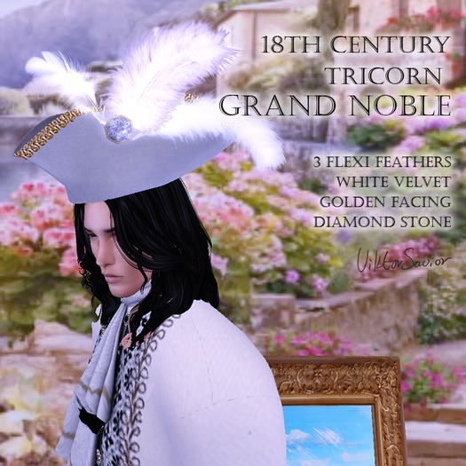 *ARKONA* Tricorne Feather White