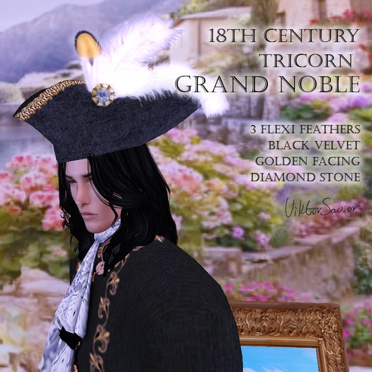 *ARKONA* Tricorne Feather Black