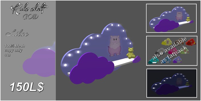 Kids shelf cloud lilac