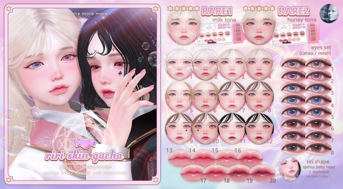 more more. riri skin gacha_eyes set_1 (catwa / mesh) (box)