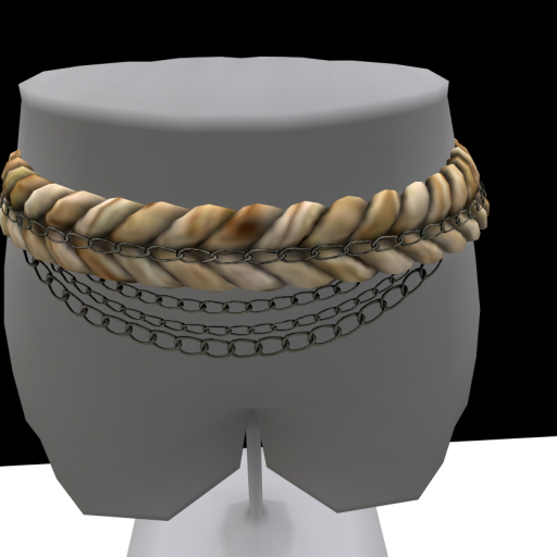 DF LIGHT BROWN ROPE & CHAIN BELT