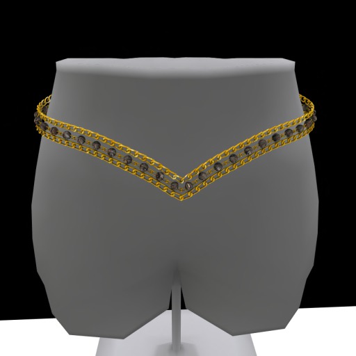 DF GRAY BEAD & GOLD BELT