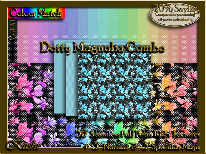 !Kushi! DottyMagnoliaCOMBO Textures -WearToUnpack