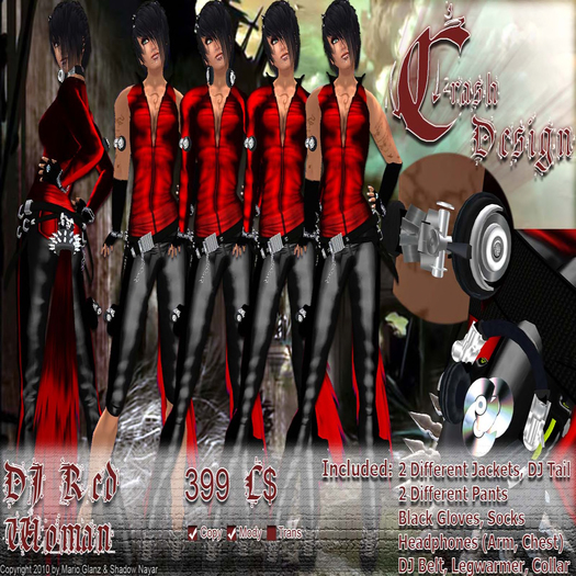 Crash Design - Dj Outfit Red Woman Box