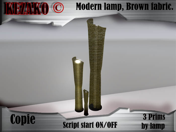 *K* Modern lamp Brown fabric x3