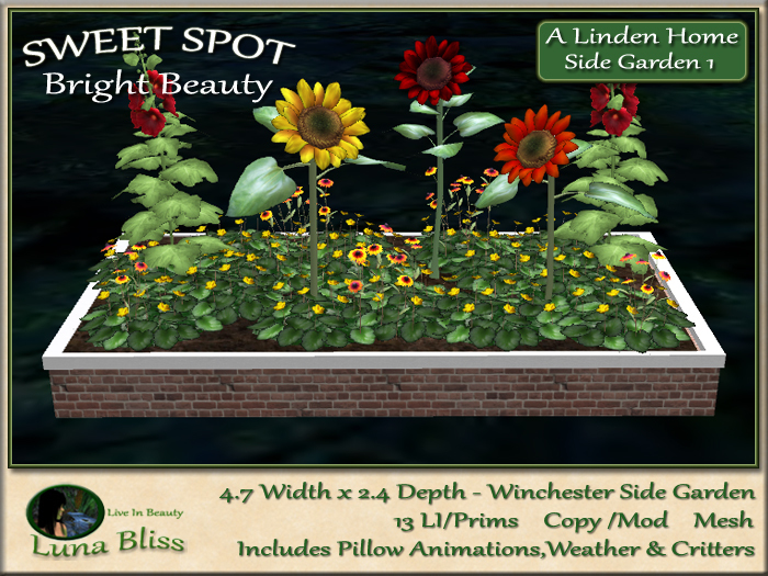 Bright Beauty SWEET SPOT - Side Garden 1 - Garden Arrangement - Fits Side & Front Areas Of The Winchester Home Perfectly