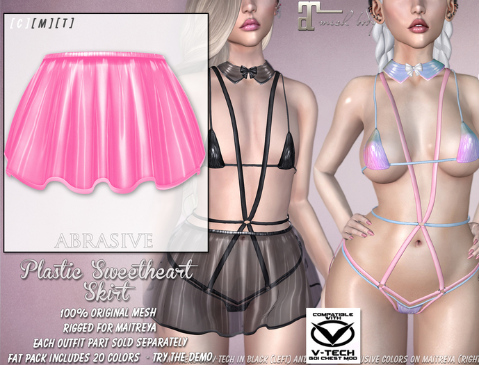 [ abrasive ] Plastic Sweetheart Skirt - Candy
