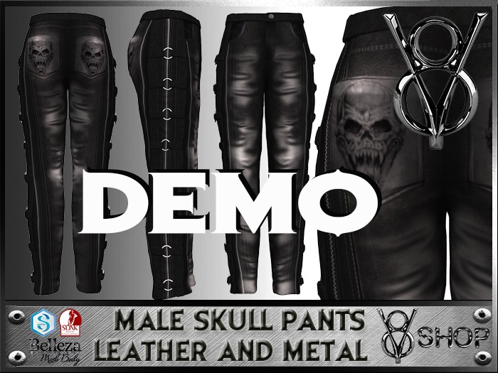 Second Life Marketplace DEMO MALE SKULL PANTS + V8 SHOP+