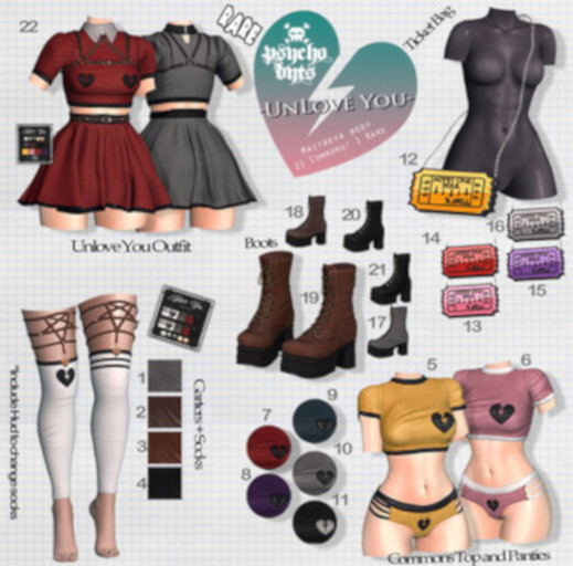 22 .{PSYCHO:Byts}. UnLove You - Outfit RARE