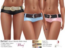 *BSASSY* BELTED SHORTS SHORTS WITH HUD