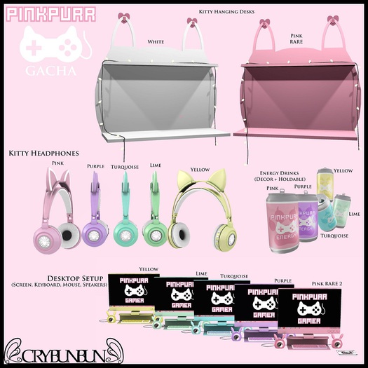 CryBunBun - PinkPurr Desktop Setup - Yellow - BOXED
