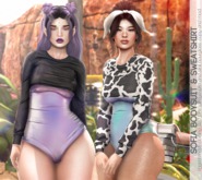 Caboodle - Sofia Bodysuit & Sweatshirt - Black (MAITREYA, HOURGLASS)