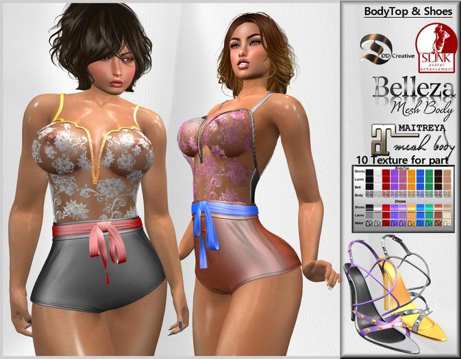 ☾ⅅⅅ☽-ڿڰۣ-ღ BodyTop Outfit Lace Leather Shoes ღ-ڿڰۣ- 