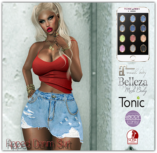 <Toxic Bish> Ripped Denim Skirt @ HUD