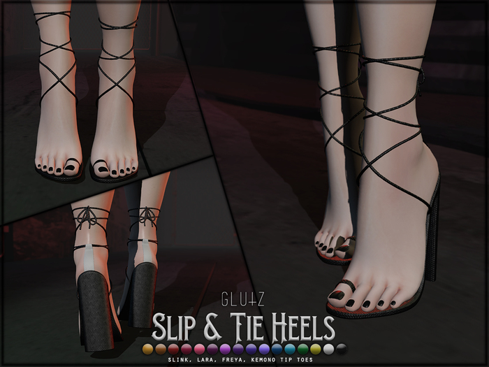 glutz . slip & tie heels (hud . add me)