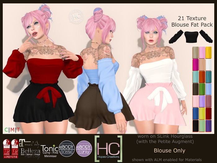 [HC] Mikkie Blouse Fat Pack for Slink (inc. Petite), Belleza, Maitreya, eBody & Tonic