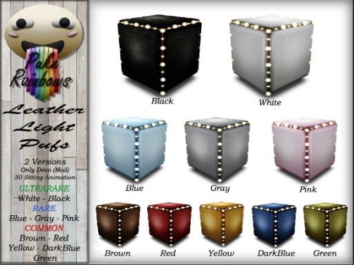 [PR] Leather Light Pufs - Blue <<RARE>>