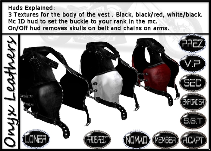 Patchable Rank Biker Vest - Three Huds