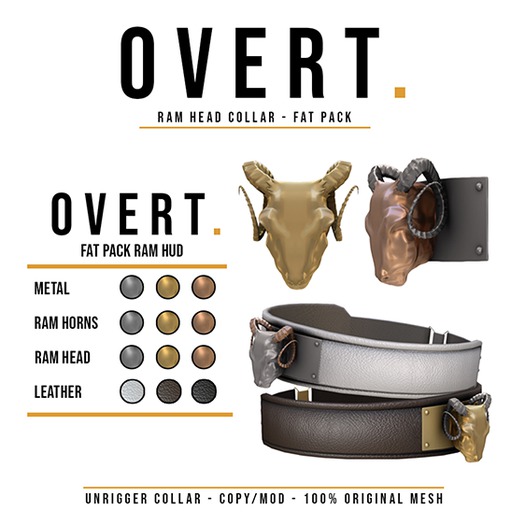 Overt. Ram Head Collar - Fat Pack (Add to Unpack)