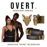 Overt. Ram Head Collar - Brown/Gold 