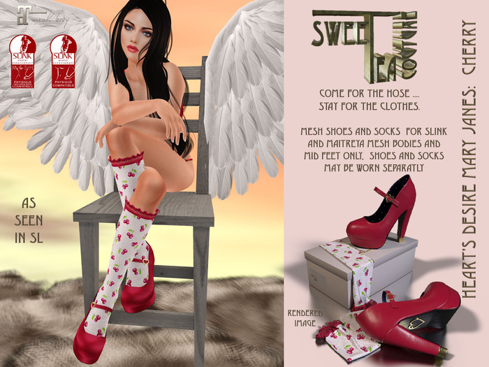 STC Heart's Desire MID MJ's and ruffle socks Cherry (add me )