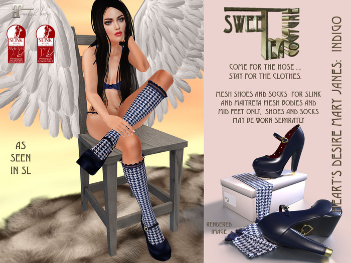 STC Heart's Desire MID MJ's and ruffle socks Indigo (add me )