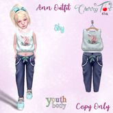 *Cherry Tot* Youth Fitted Ann Outfit Sky (Wear&Click)