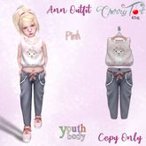 *Cherry Tot* Youth Fitted Ann Outfit Pink (Wear&Click)