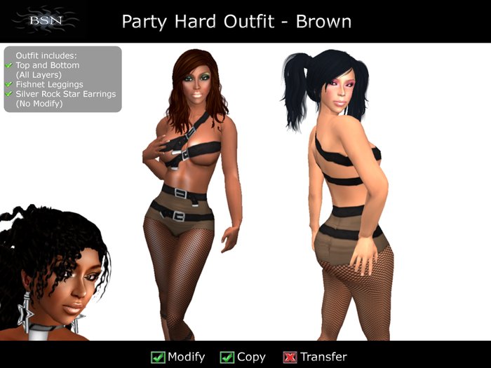 BSN Party Hard Outfit - Brown