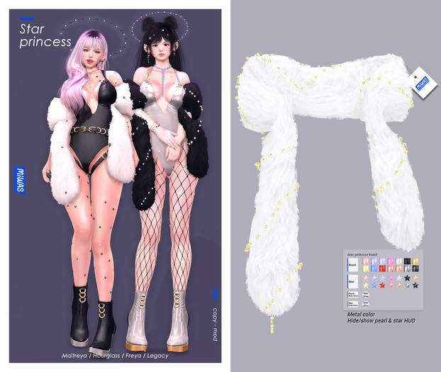 MIWAS / Star princess Scarf #White