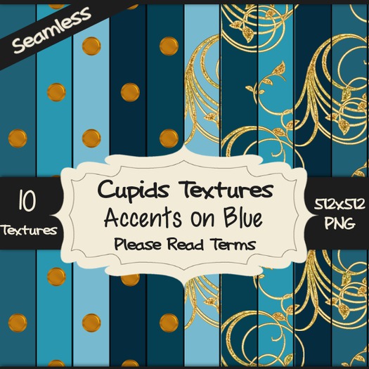 *Cupids Textures * 10 ACCENTS ON BLUE