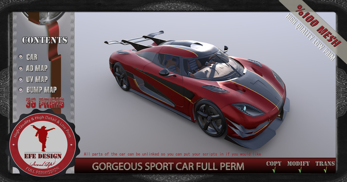 Gorgeous Sport Car  Full Permission ADD
