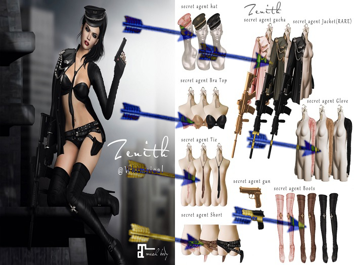 =Zenith=Secret Agent Complete Full Set KHAKI/BEGIE + RARE
