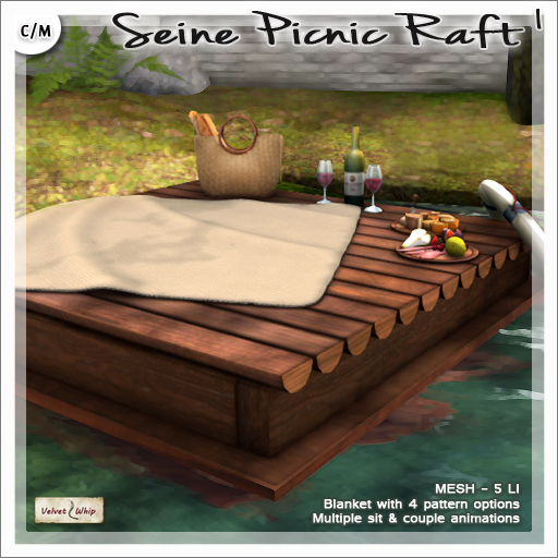 Second Life Marketplace - [V/W] Seine Raft Picnic I - Floating platform ...